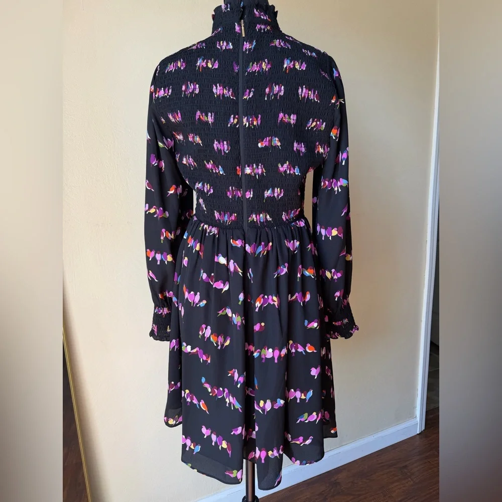 Kate spade lovebirds dress mock neck black dress size 6